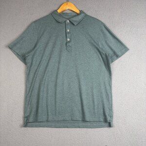 Raffi Polo Mens Size Medium Sea Green Regular Fit Untucked Length Soft Cotton